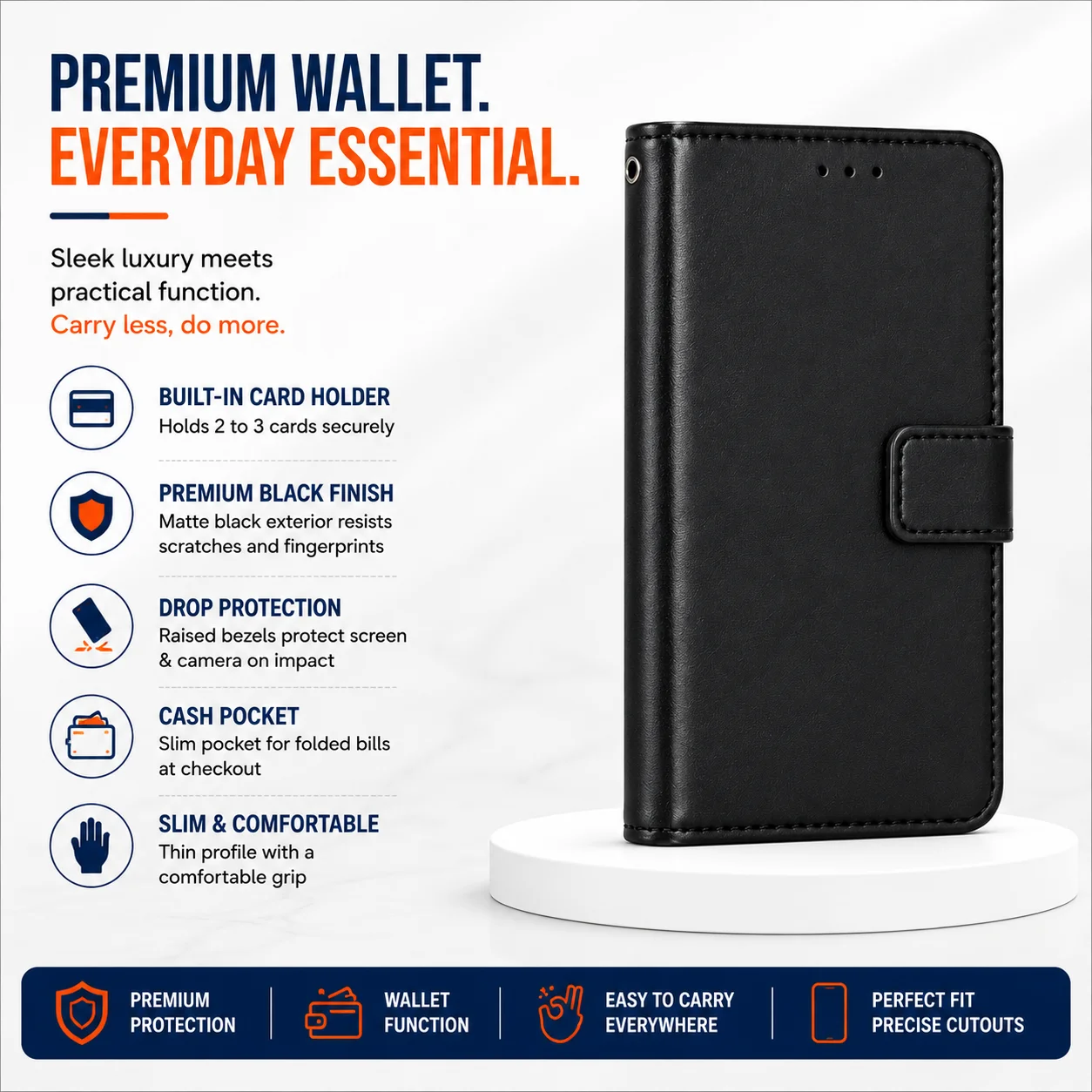 Buy Maple Wallet Black iPhone Case — Slim Wallet Case With Card Holder for Every iPhone Model - Image 2