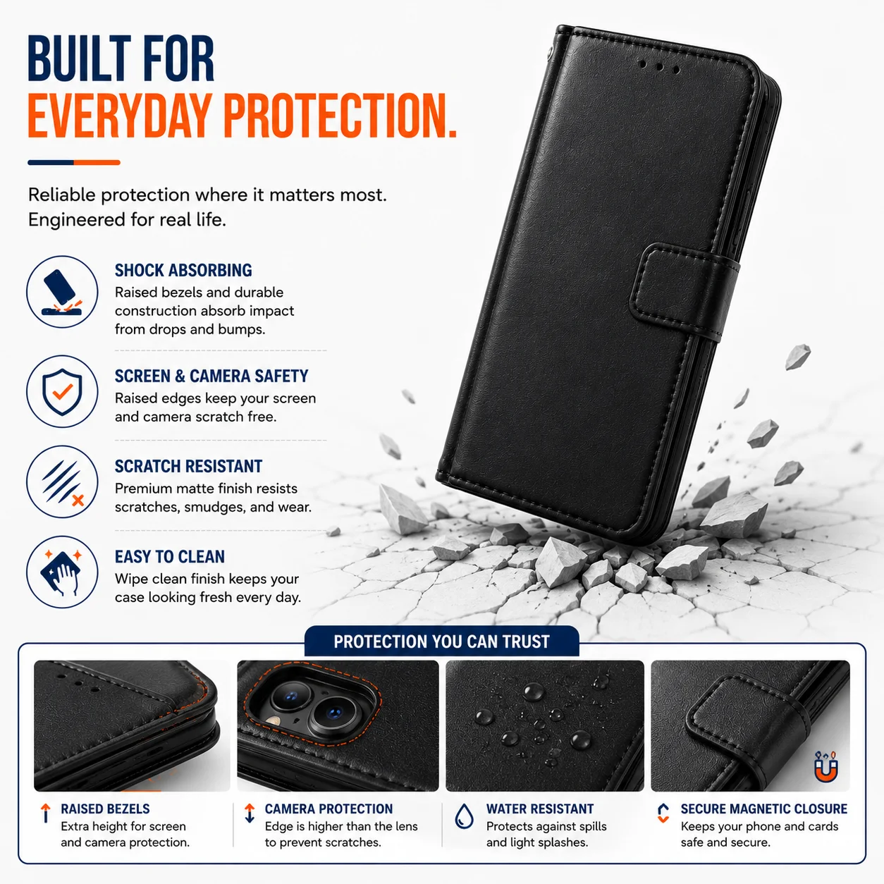 Buy Maple Wallet Black iPhone Case — Slim Wallet Case With Card Holder for Every iPhone Model - Image 3