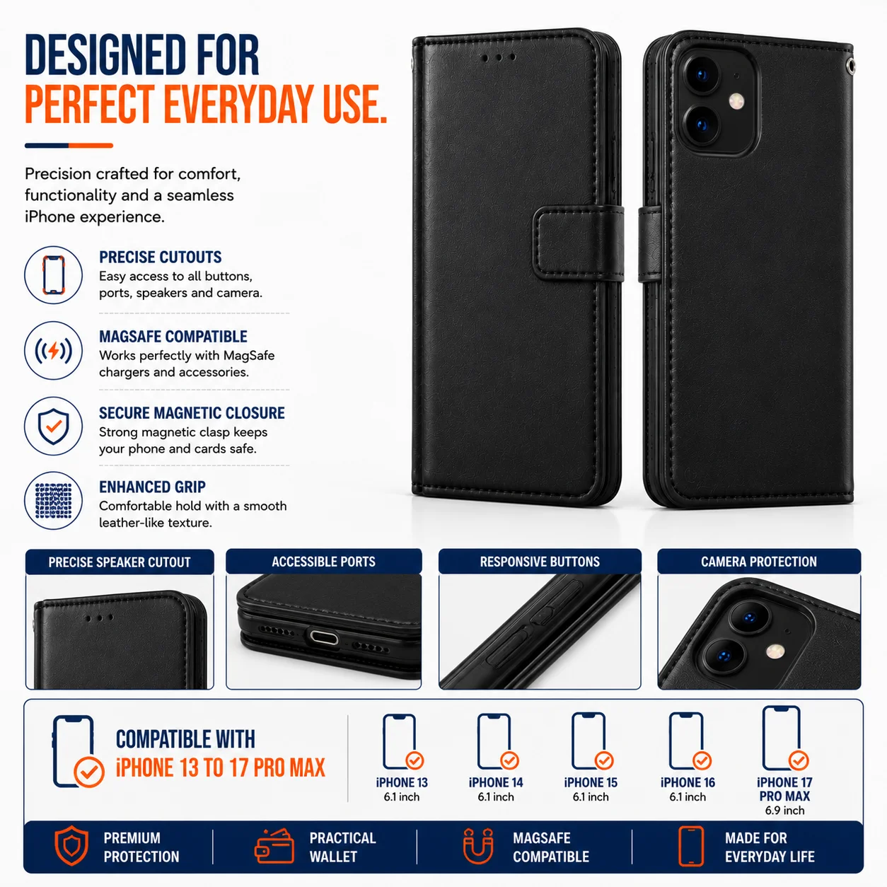 Buy Maple Wallet Black iPhone Case — Slim Wallet Case With Card Holder for Every iPhone Model - Image 5