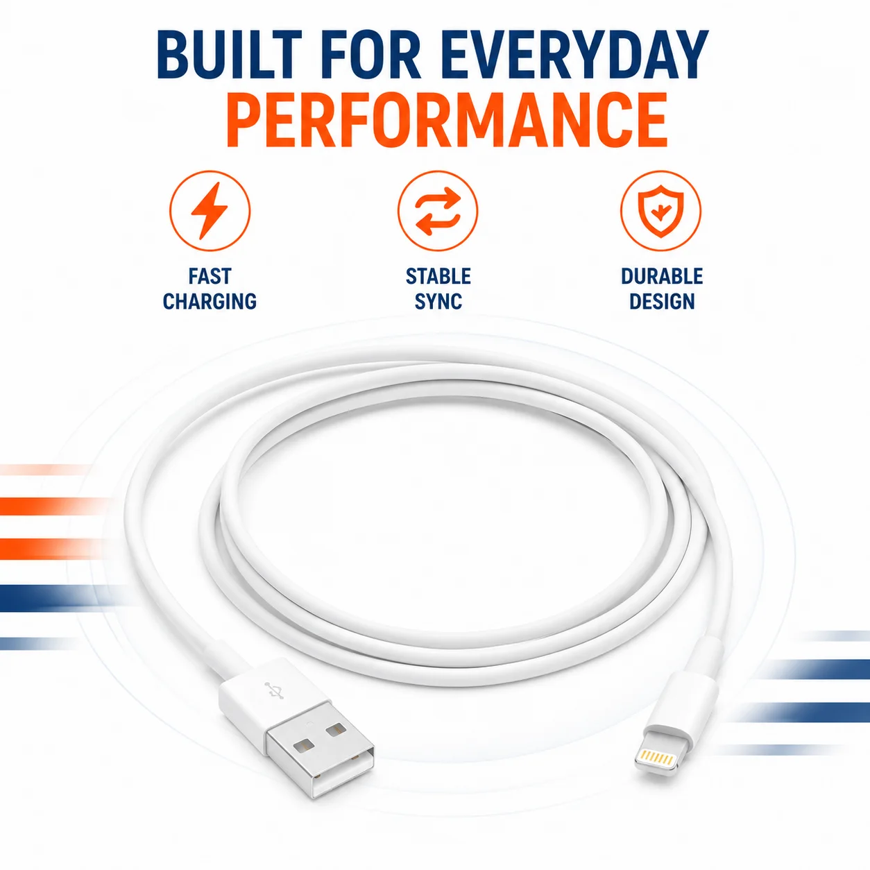 USB to Lightning Cable – MFi Certified, Fast Charging, Data Sync, Apple MFi Certified - Image 3